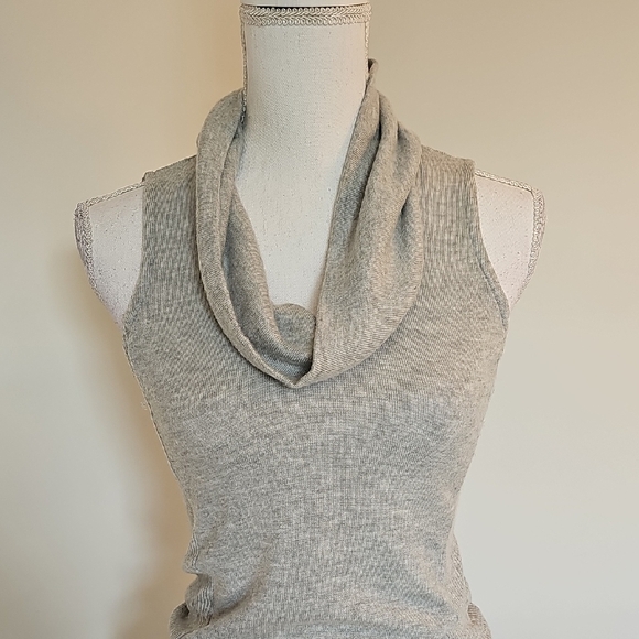 White House Black Market Light Gray Cowl Neck Sweater - Picture 2 of 6